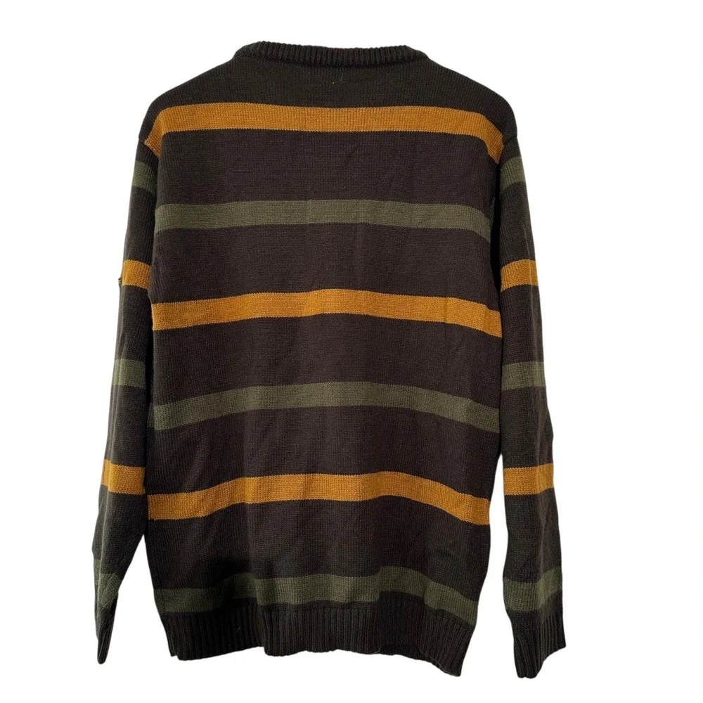 OLD SKOOL‎ Men's Vintage 90s Acrylic Striped Sweater Multicolored Large
